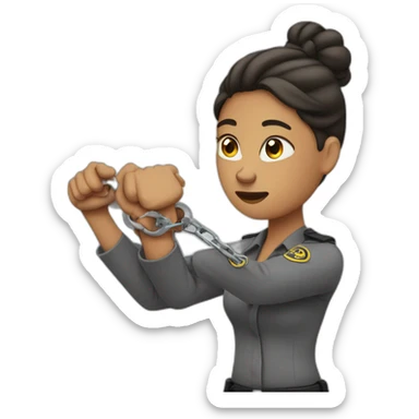 Handcuffed woman sticker