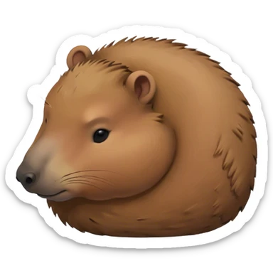 Sleeping cute capybara sticker