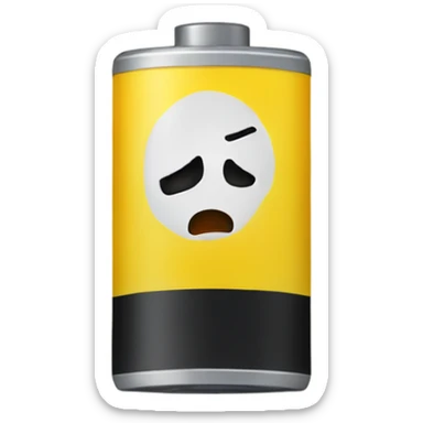 Yellow exhausted battery  sticker