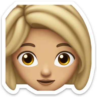 Girl with tan kin and has brown eyes with brown blondish hair and bushy eyebrows sticker