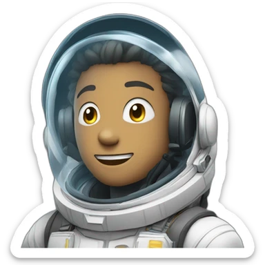 Anime space men emoticon shows class and smiles white sticker