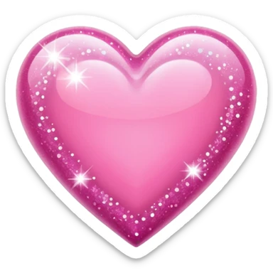 glitter pink heart sticker