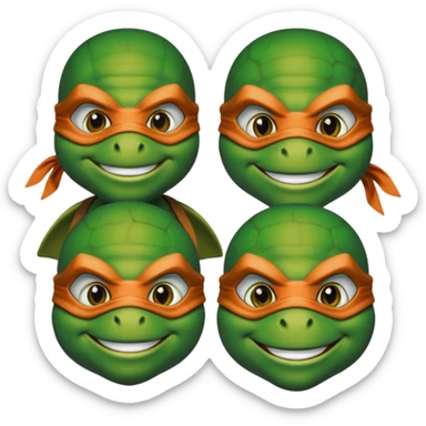 Ninja turtles in emojis sticker