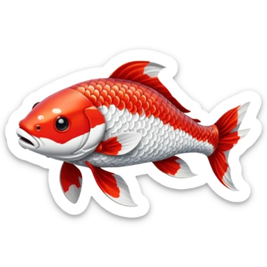 red white Koi fish sticker