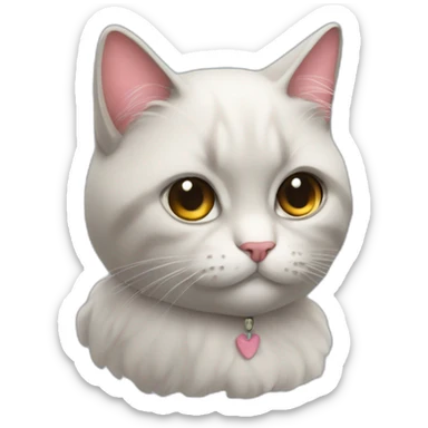 gata con lazo sticker