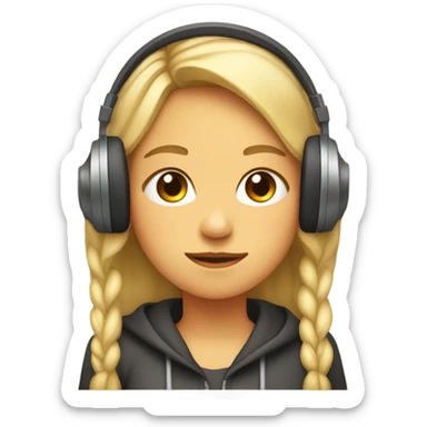 Girl listening to music  sticker