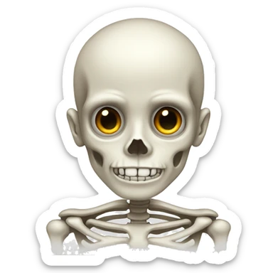 skeleton boy with pale transparent skin sticker