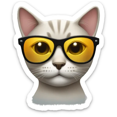 Cat with sunglasses sticker