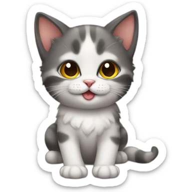 Very cute kitten Halloween sticker