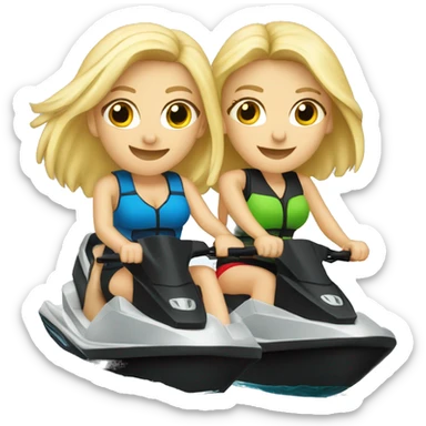 blonde couple hoppin off a jetski sticker