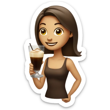 Girl with espresso martini sticker