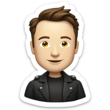 Elon musk sur une tesla  sticker