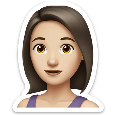 White girl with brown eyes and dark brown hair  sticker