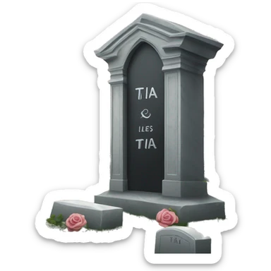 gravestone that says here lies Tia sticker