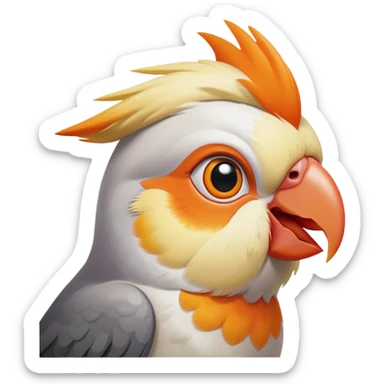 cockatiel bird thinking sticker