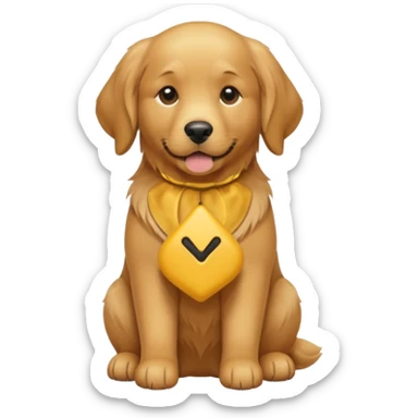 Golden retierver assis  sticker
