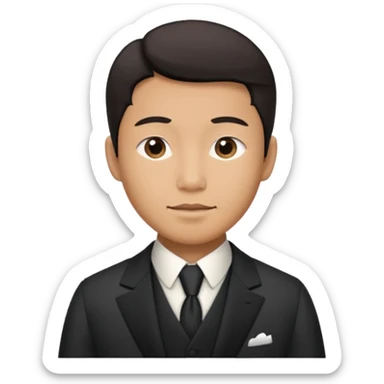 asain male in 1800s sticker