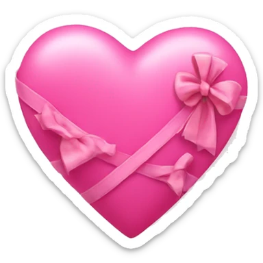 pink heart with bows sticker
