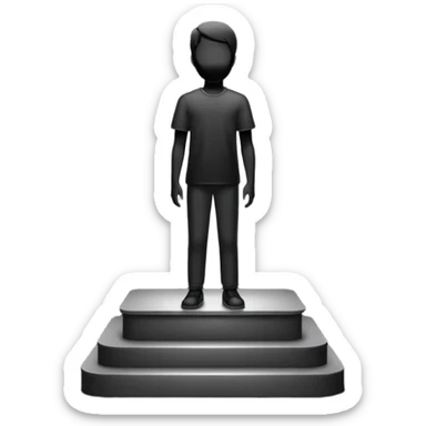 silhouette standing on top of a podium sticker