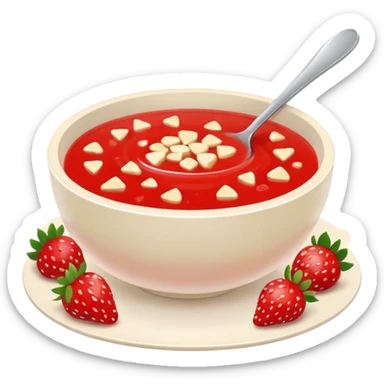 soup made of strawberries with small pieces of strawberries visible sticker