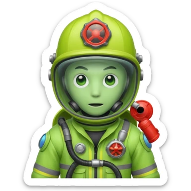 Alein firefighter green sticker