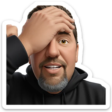 male portrait with facial hair sticker