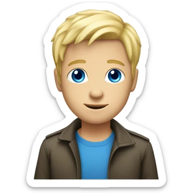 blue eyes blonde boy ull body sticker