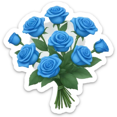 Bouquet with blue roses sticker