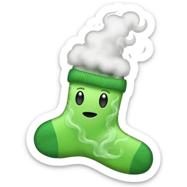 stinky sock with green smoke sticker
