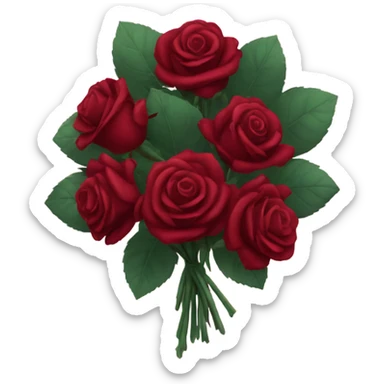 Bouquet of dark red roses sticker