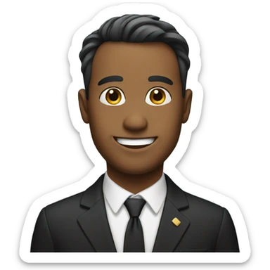 smiling man in formal suit sticker