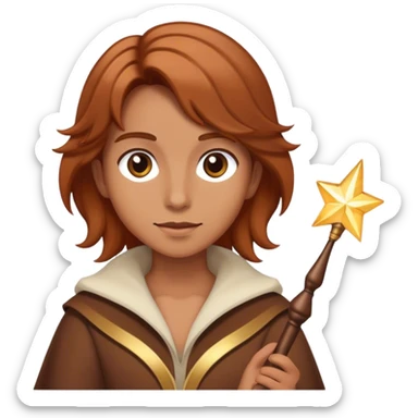 castagna con le gambe con una bacchetta magica sticker