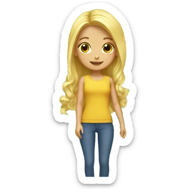 Girls with blond hair grow plants sticker