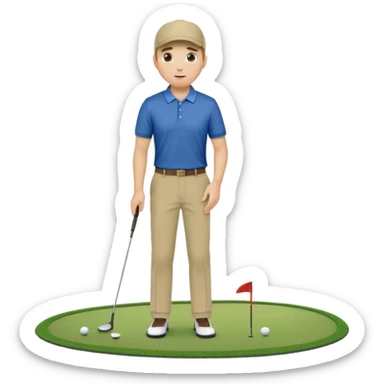 man playing golf full body sticker