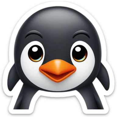 penguin with red cheeks sticker