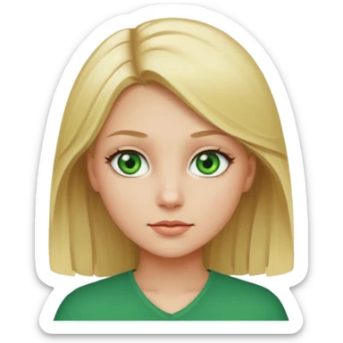 Girl blonde Green eyes sticker