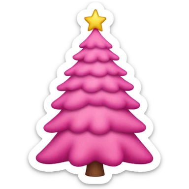 Pink Christmas tree sticker