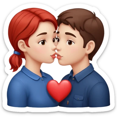 Boy and girl kiss sticker