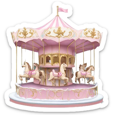 Light pink carousel with snow sticker