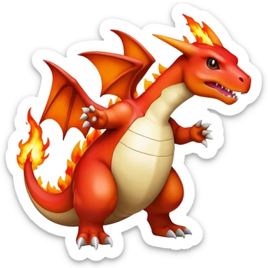 Shiny Exotic Excessive Mysterious Cubone-Charizard-Pokémon-Fakémon-hybrid-creature (full body) sticker