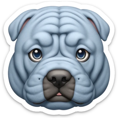 Grey blue shar pei blue eyes sticker