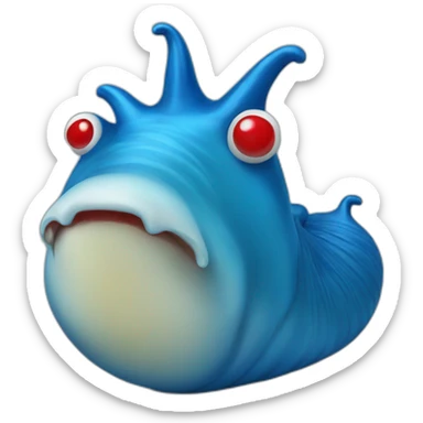 big blue slug - a sucker with a red nose sticker