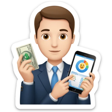 customized investment plan with man sticker