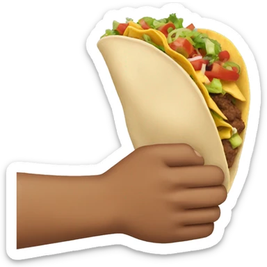 arm with a hand handing over a taco sticker