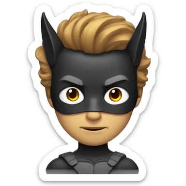 Bat man with hair sticker