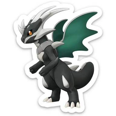 Shiny Black Grey White and Dark-Green Trico-Nargacuga-Silvally-Absol-fusion sticker