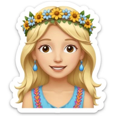 Hippie blonde joyeuse libre liberté sticker