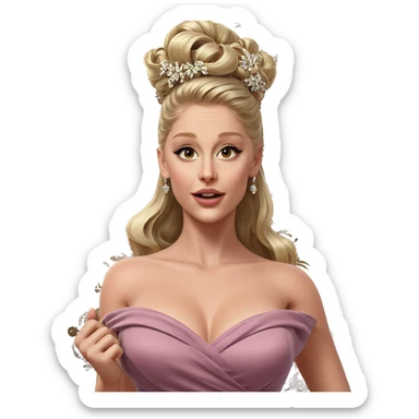 blonde girl in elegant dress sticker