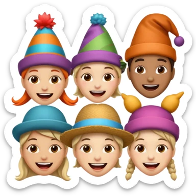 a group of crazy people looking weird with wild expressions sticker