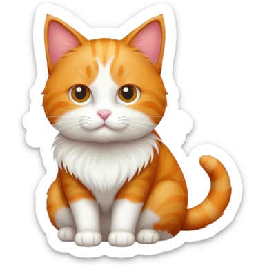 Ginger cat with white  sticker